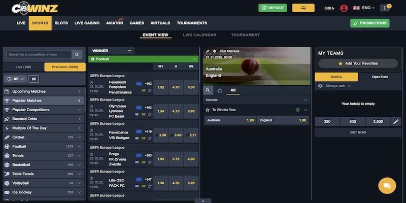 Cwinz খেলাধুলার পৃষ্ঠা